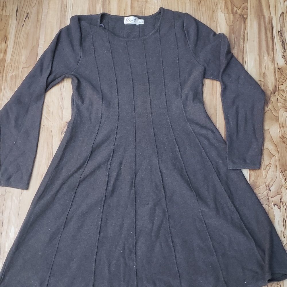 Hipster Chic Charcoal Gray Sweater Dress Sz L